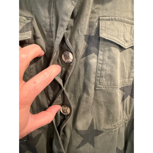 KNOX ROSE Olive Green Star Print Utility Jacket Women's Size S - Picture 4 of 7